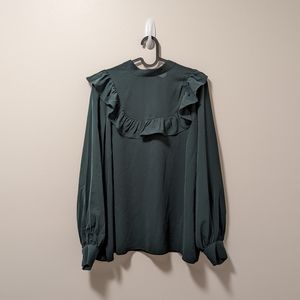 Eloquii Ruffle Long Sleeve Top, Size 16